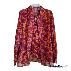 Liz Baker Sheer Blouse with Camisole Size 14 NWOT